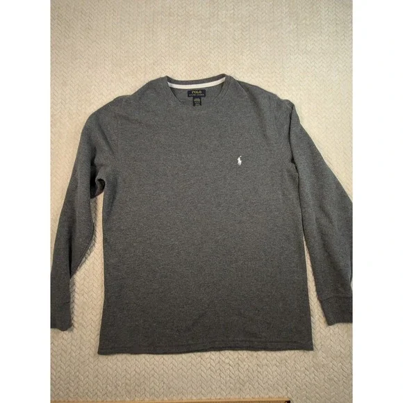 Polo Ralph Lauren Waffle Knit T Shirt Mens Size XL Gray Long Sleeve - Picture 4 of 8